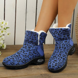Patchwork casual con stampa leopardata rotonda per tenere calde e comode scarpe da esterno