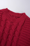 Мандариновое красное повседневное однотонное лоскутное платье с кисточками и круглым вырезом, прямые платья