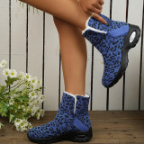 Zapatos de exterior cómodos y abrigados redondos informales de patchwork azul