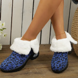 Leopard Print Casual Patchwork Round Keep Warm Comfortable Out Door Shoes