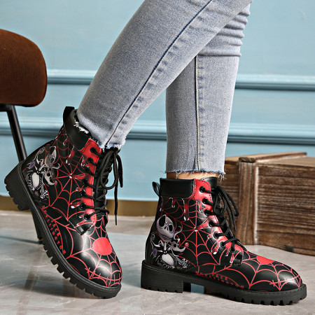 Black Red Casual Patchwork Printing Round Comfortable Out Door Shoes