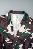 Camouflage-Straßendruck, Tarndruck, Patchwork-Umlegekragen-Oberbekleidung
