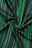 Vestido estampado verde elegante patchwork sem costas com decote em O