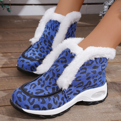 Blue Casual Patchwork Printing Round Keep Warm Comfortable Out Door Shoes