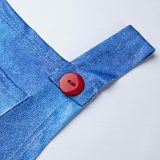 Blå sexig bokstavsfärg Block urholkat Patchwork-knappar O-hals Plus storlek två stycken