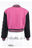 Pink Street Embroidered Patchwork Buckle Cardigan Collar Outerwear