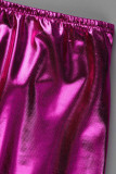 Серебряный модный сексуальный однотонный пэчворк с открытой спиной и лямкой без рукавов из двух предметов