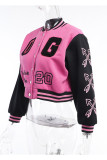 Pink Street - Vêtements d'extérieur brodés en patchwork avec boucle et col cardigan