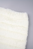 ホワイトカジュアルソリッドパッチワークスキニーハイウエスト従来型ソリッドカラースカート