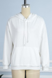 White Street Daily Print Patchwork Hooded Collar Tops