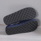 Chaussures confortables rondes décontractées en patchwork de couleur unie bleu marine