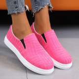 Rose Red Casual Daily Patchwork Contrast Round Comfortable Out Door Flats Shoes