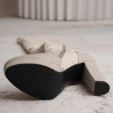 Абрикосовые повседневные туфли в стиле пэчворк с контрастным верхом (высота каблука 3.94 дюйма)