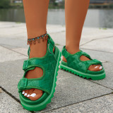 Зеленые повседневные повседневные лоскутные однотонные круглые удобные уличные туфли