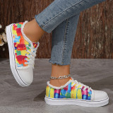 Colour Casual Patchwork Frenulum Printing Round Comfortable Out Door Shoes