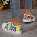 Colour Casual Patchwork Frenulum Printing Round Comfortable Out Door Shoes