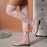 Zapatos al aire libre de color sólido con patchwork casual rosa