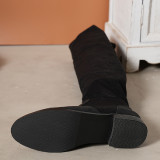 Schwarze, lässige, einfarbige Patchwork-Out-Door-Schuhe