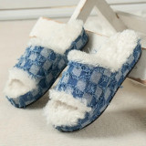Bleu Casual Living Patchwork rond garder au chaud chaussures confortables