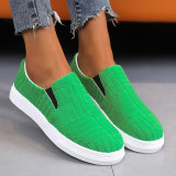 Verde casual diário patchwork contraste redondo confortável para fora sapatos planos