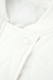 Ropa de abrigo casual botones de patchwork liso cremallera cuello mao blanco