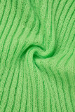 Laranja elegante sólido patchwork draw string fivela gola redonda manga comprida duas peças
