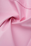 Roze straatprint patchwork O-hals bovenkleding