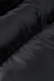 Schwarze, lässige, einfarbige Oberbekleidung mit Stehkragen und Reißverschluss