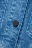 Синий - Комбинезоны стандартного размера с V-образным вырезом и пряжкой в ​​стиле пэчворк с уличным принтом