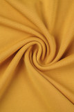 Ginger Lässige, elegante, solide Patchwork-Kleider mit Knöpfen und Schleife, O-Ausschnitt, A-Linie