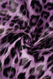 Пурпурная верхняя одежда с отложным воротником и элегантным принтом в стиле пэчворк с пряжкой
