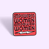 Red EMPOWER WOMEN SQUARE BROOCH