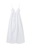 Robe blanche sexy et décontractée, couleur unie, dos nu, col en V, bretelles