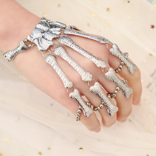 Bracciale in argento con teschio di Halloween