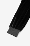 Черные повседневные однотонные лоскутные брюки с карманами на завязках, обычные однотонные брюки со средней талией