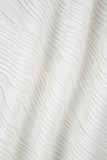Marineblauwe casual effen patchwork vestjurk met o-hals