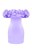 Фиолетовые сексуальные однотонные лоскутные платья с открытой спиной и без бретелек