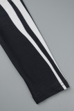 Zwarte basic skinny jumpsuits met print en O-hals