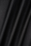 黒のセクシーなカジュアル固体包帯背中の開いたホルターロングドレスプラスサイズのドレス