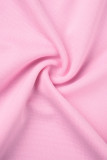 Vestido sin mangas con cuello Halter y cremallera, color rosa claro, Sexy, liso, con cordón y abertura alta