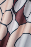 Partes de abajo estampado elegante patchwork de borlas regular cintura media estampado completo rojo