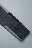 Capispalla patchwork casual grigio a blocchi di colore