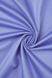 Сине-фиолетовое повседневное платье без рукавов с круглым вырезом и принтом
