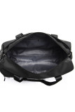 Black Casual Sportswear Hot Drilling Patchwork Zipper Bags
