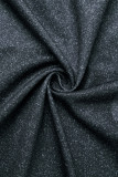 Ropa de abrigo casual gris con retazos y bloques de color