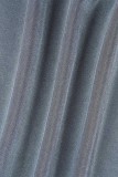Mameluco flaco con cuello de cremallera de patchwork sólido casual gris
