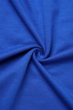Marineblaue, lässige, einfarbige Street-Patchwork-Hose mit lockerer, niedriger Taille und weitem Bein