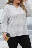 Paarsachtig rood Casual effen Basic V-hals Grote maten tops