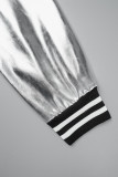 Черная верхняя одежда с круглым вырезом и пряжкой Street Letter в стиле пэчворк
