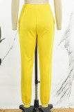 Pantaloni con stampa di posizionamento convenzionale skinny a vita bassa patchwork con lettera casual mandarino